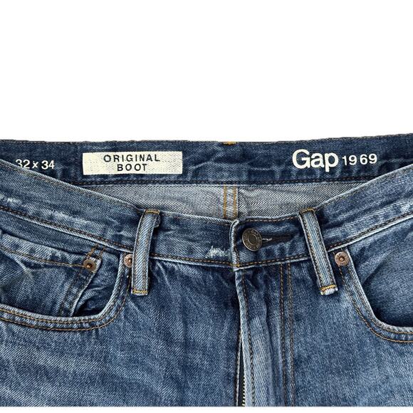 Gap 1969 Original Bootcut 32 x 34 90s Grunge y2k Distressed Denim Jeans - Picture 1 of 9
